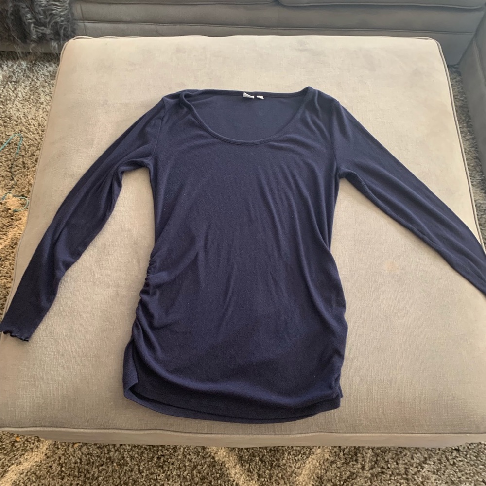 Maternity Ribbed Scoop Neck Long Sleeve